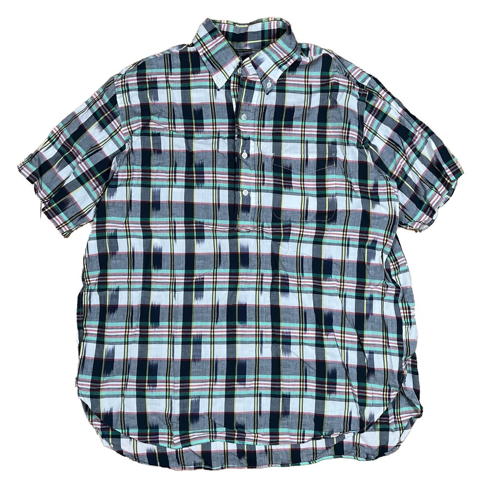 BEAMS Plus Plaid Short Sleeve Pop Over Unique Madras Medium Made in Japan Beams+
